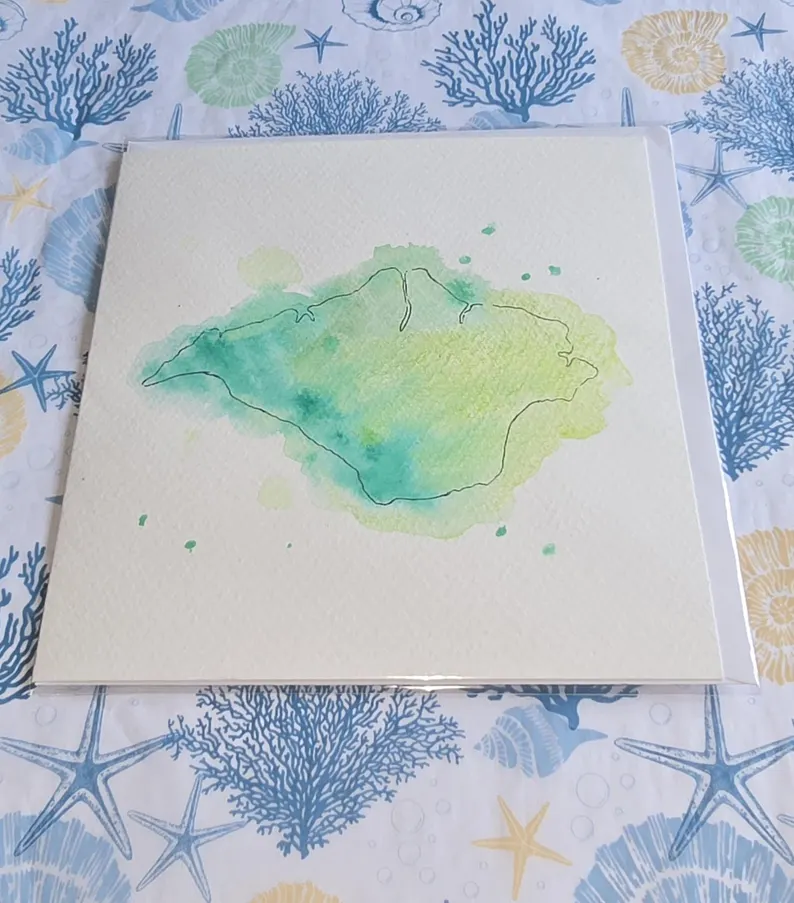 Handpainted Watercolour Isle of Wight Greeting Card - Image 2