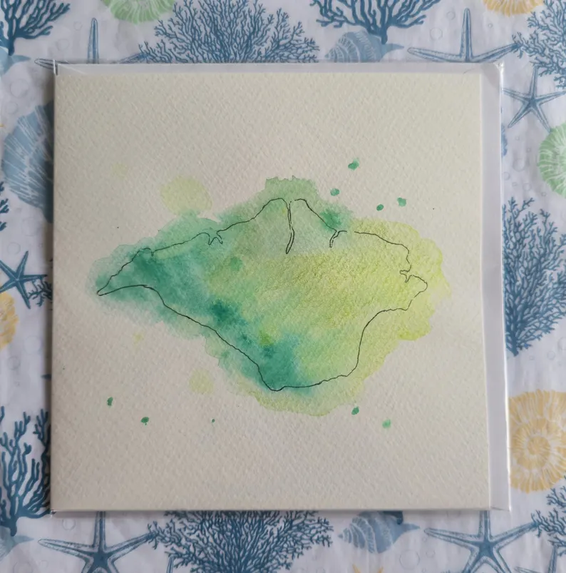 Handpainted Watercolour Isle of Wight Greeting Card