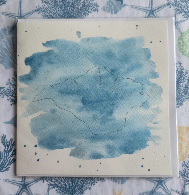 Handpainted Watercolour Isle of Wight Greeting Card - Image 4