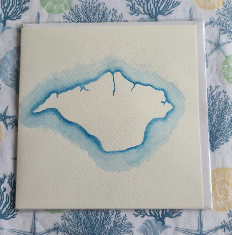 Handpainted Watercolour Isle of Wight Greeting Card