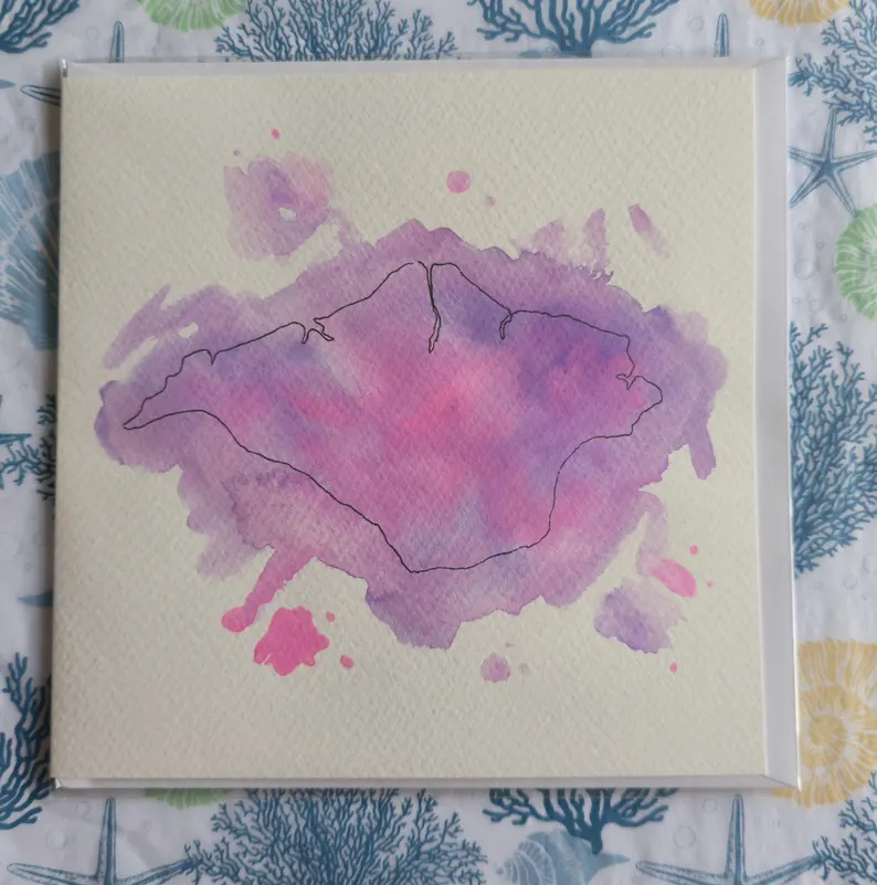 Handpainted Watercolour Isle of Wight Greeting Card - Image 6
