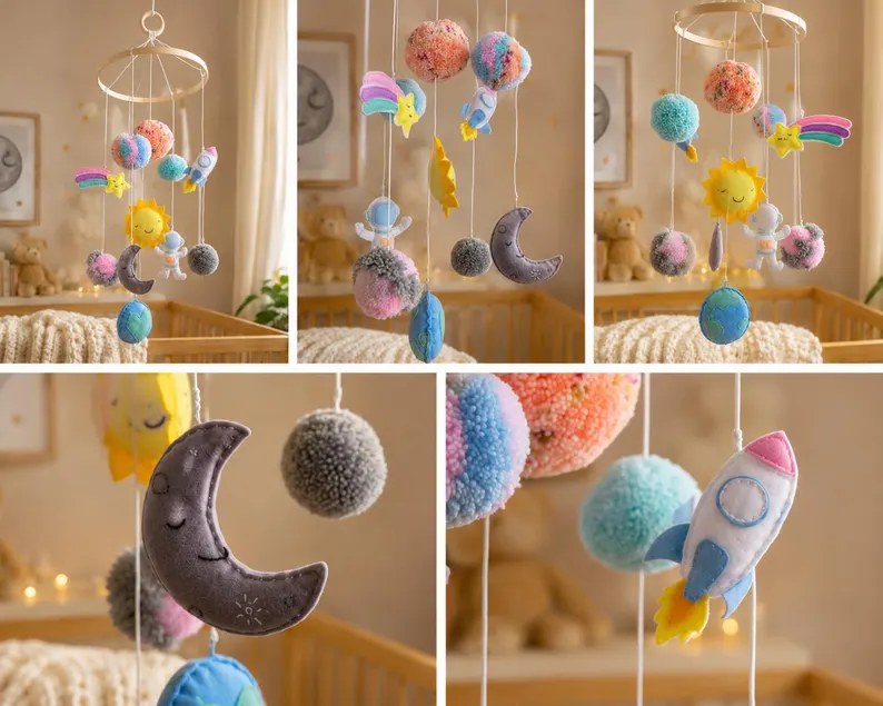 Handmade Space Nursery Mobile